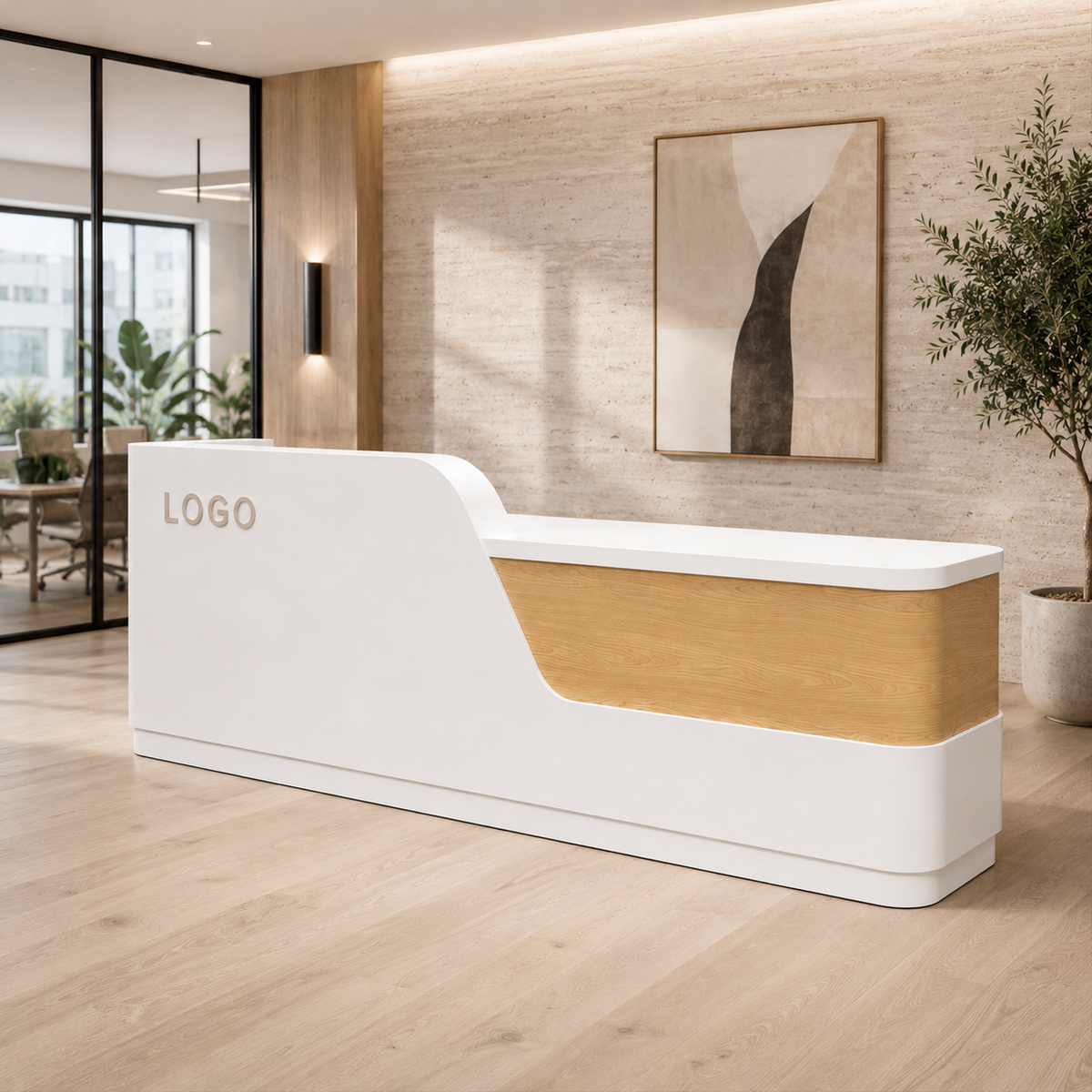 Contemporary Right-Angle Reception Desk for Professional Spaces