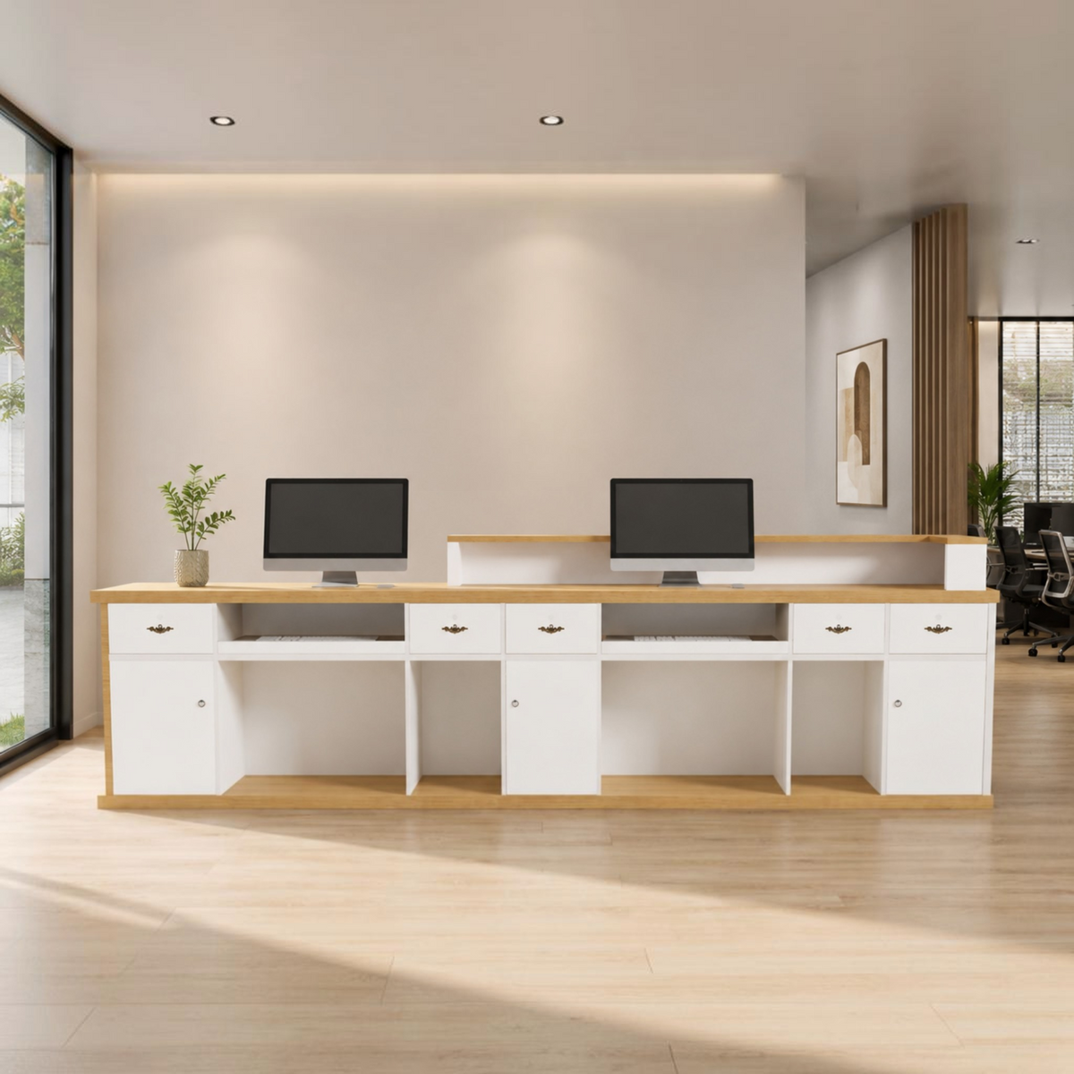 Contemporary Reception Counter with Rounded Profile
