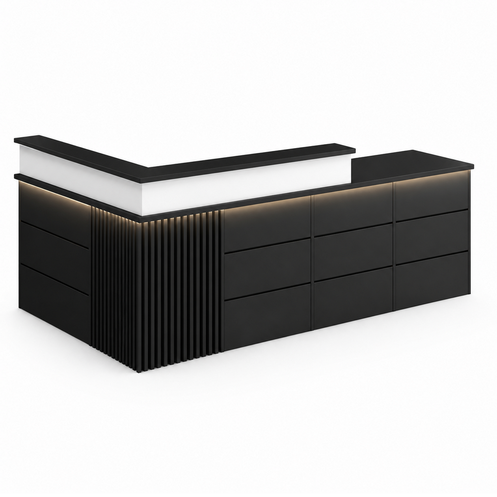 Modern Classic LED Reception Desk with Storage
