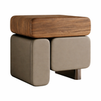 Designer Bedside Table in Walnut Look