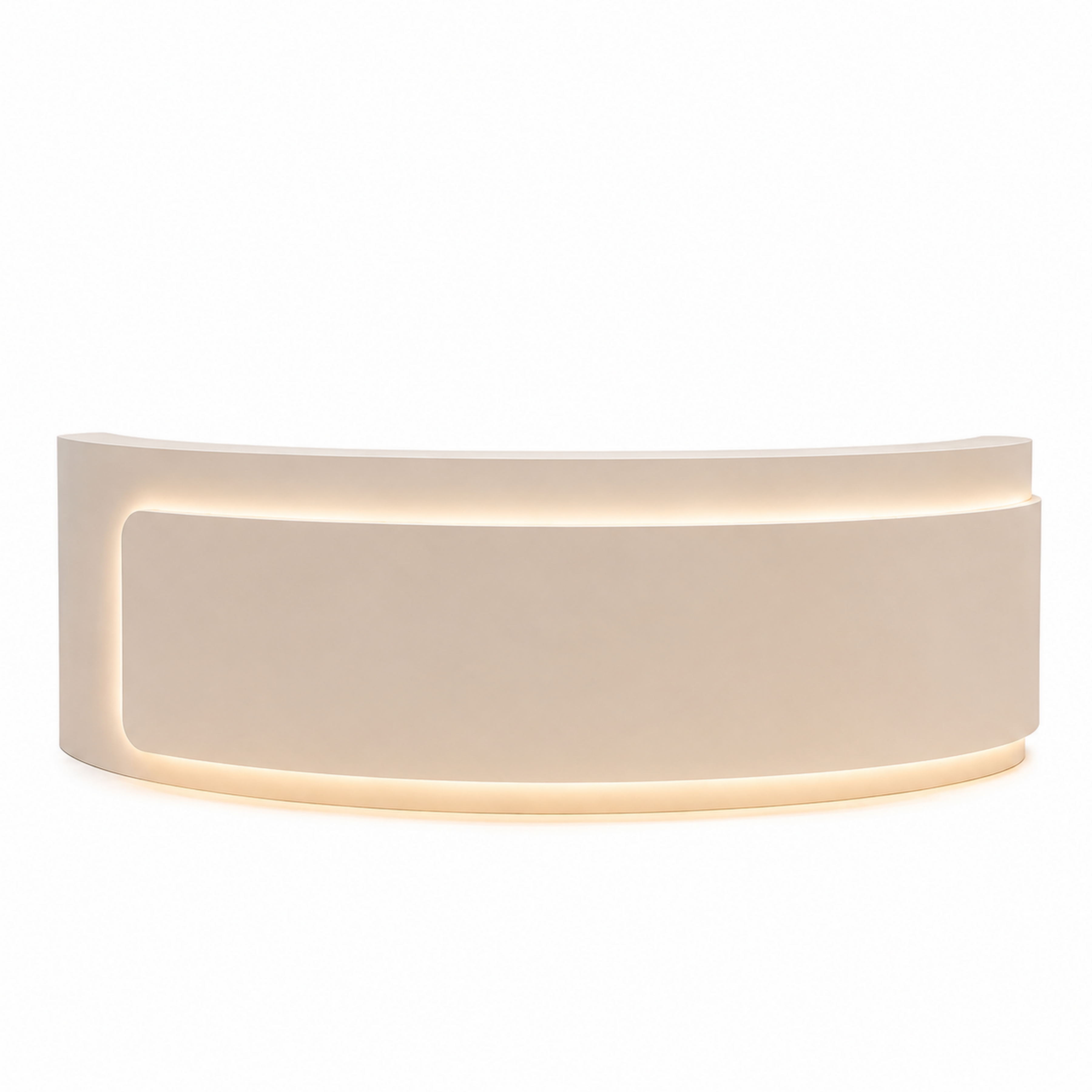 Premium Curved Reception Counter with Integrated LED Lighting