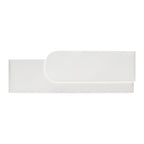 Elegant Reception Counter with Curved White Marble Front and Integrated Lighting for Entryways