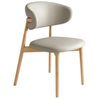 Modern Upholstered Home Chair with Curved Backrest and Solid timber Legs