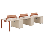 Modern Bench Workstation with Privacy Screens and Integrated Power