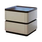 Modern Bedside Table with 2 Drawers and Rounded Edges
