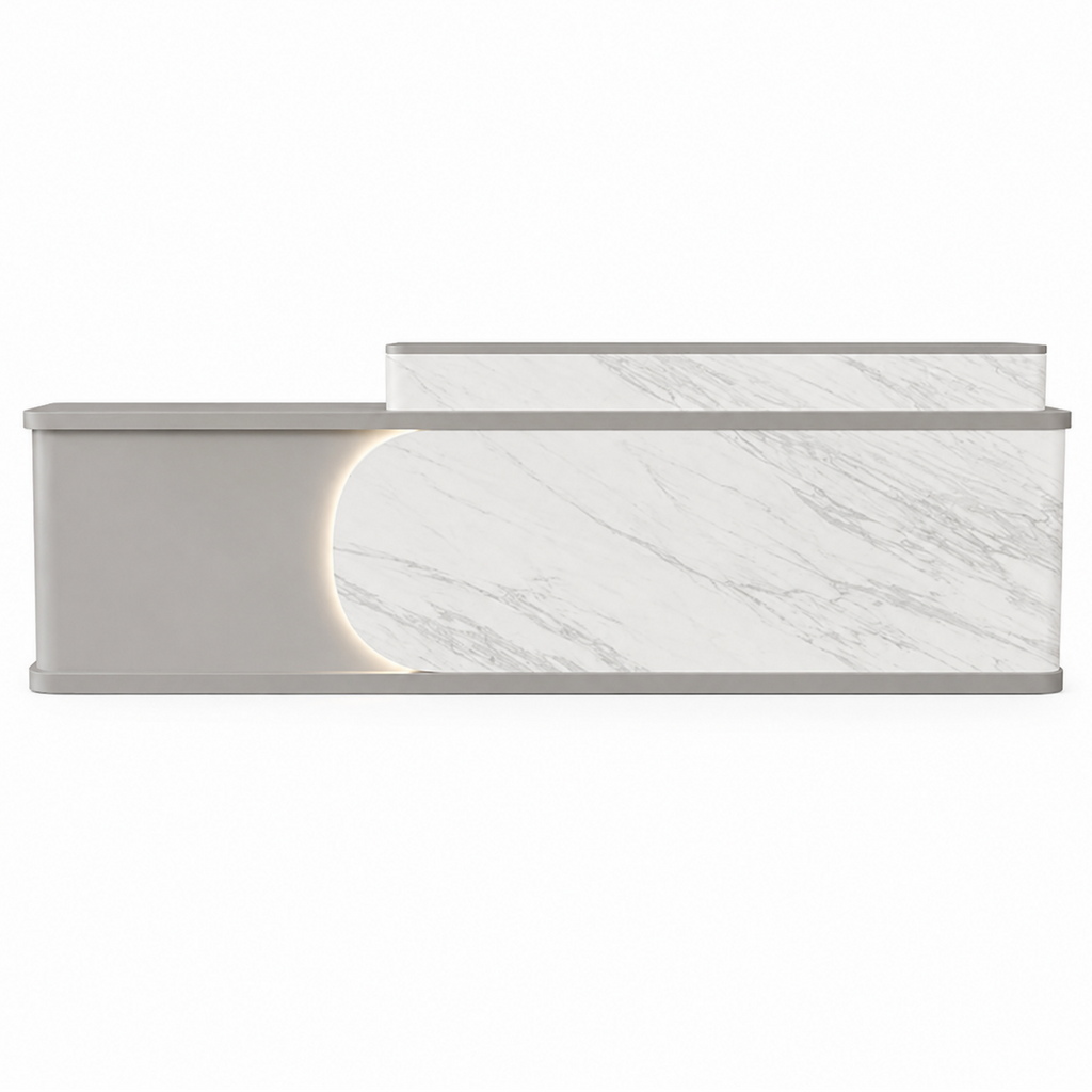Contemporary Reception Counter with Rounded Profile