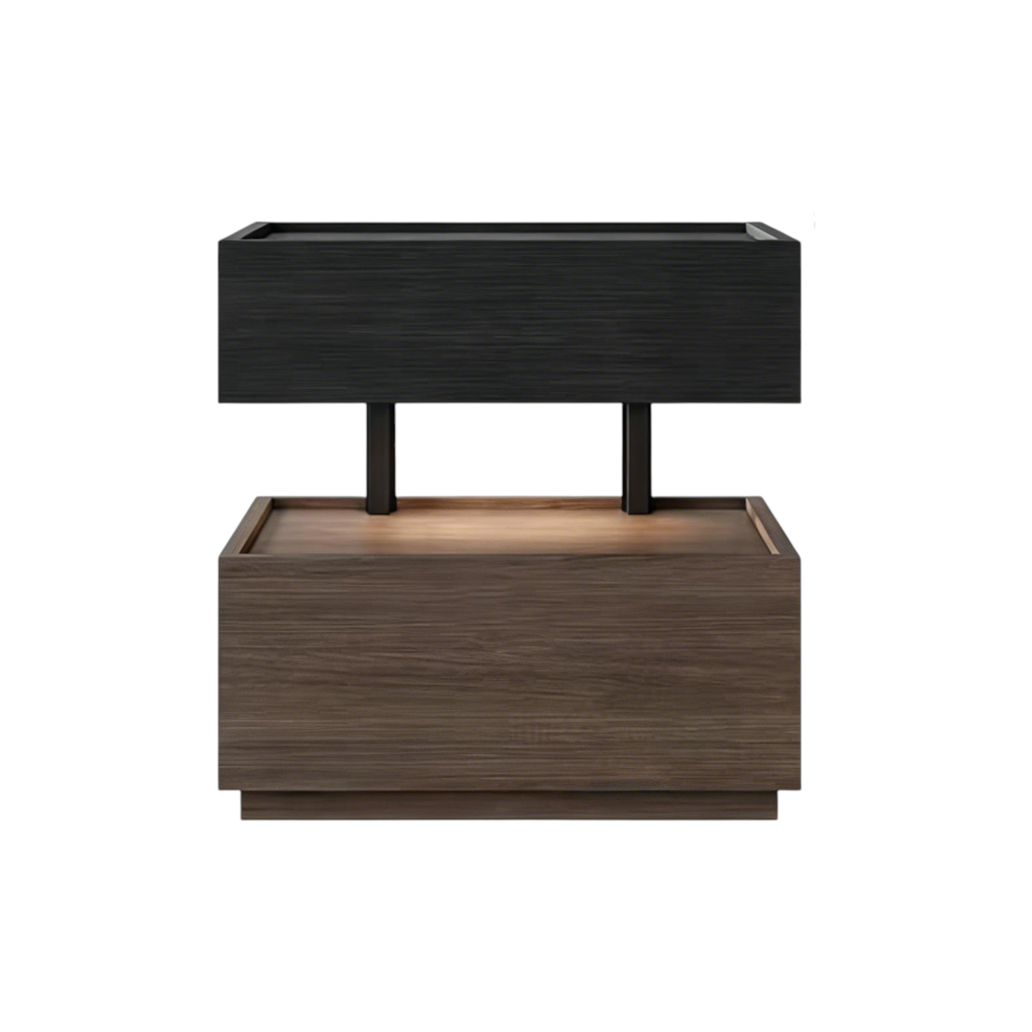 ENF Wood Floating Bedside Table with Layered Storage