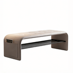 Padded Hallway Shoe Bench with Dual Rails