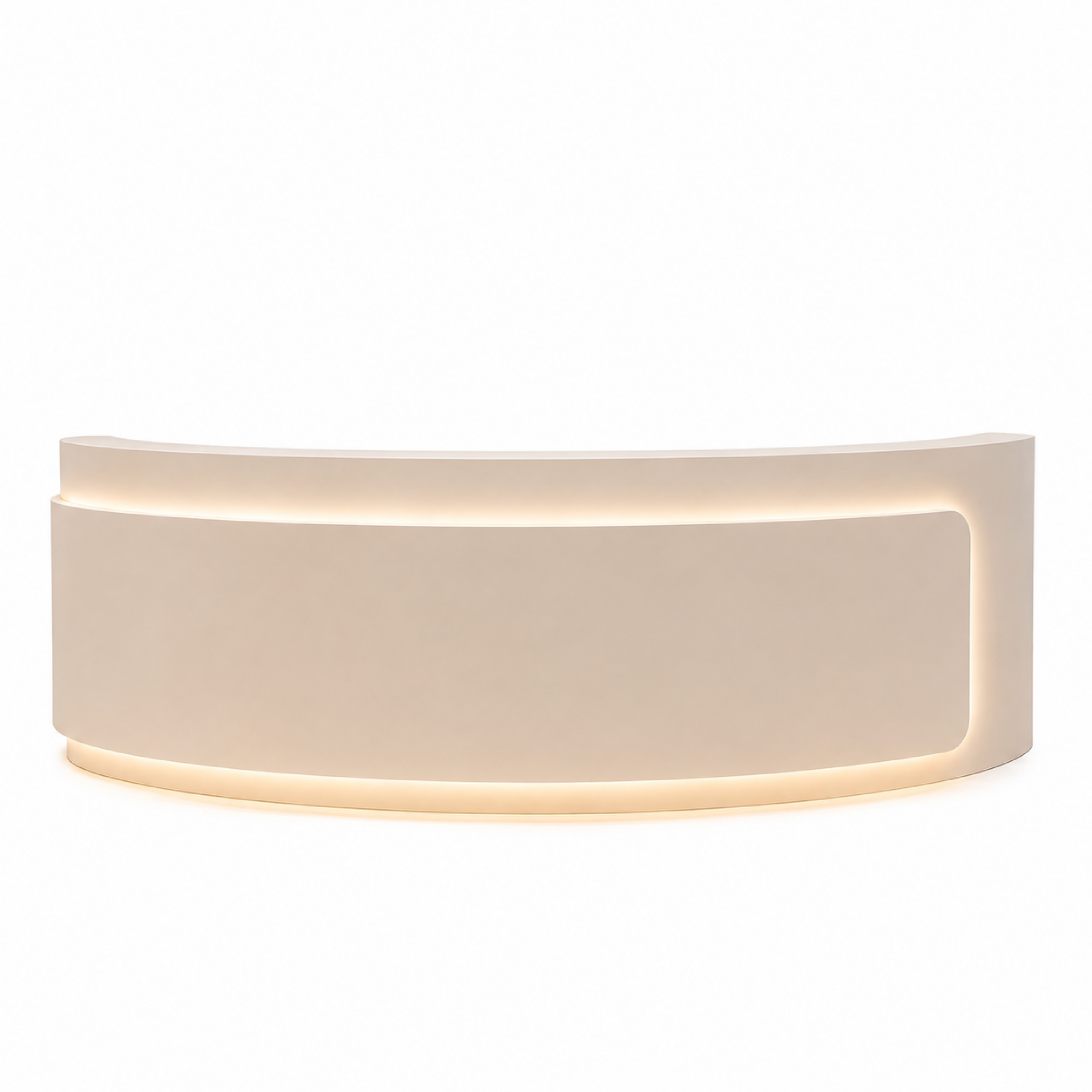 Premium Curved Reception Counter with Integrated LED Lighting