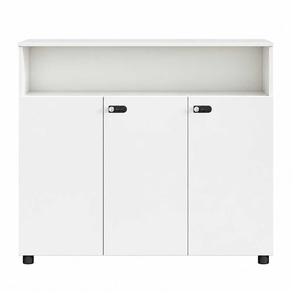 Contemporary Modular Office Storage Cabinet with Secure Custom Option
