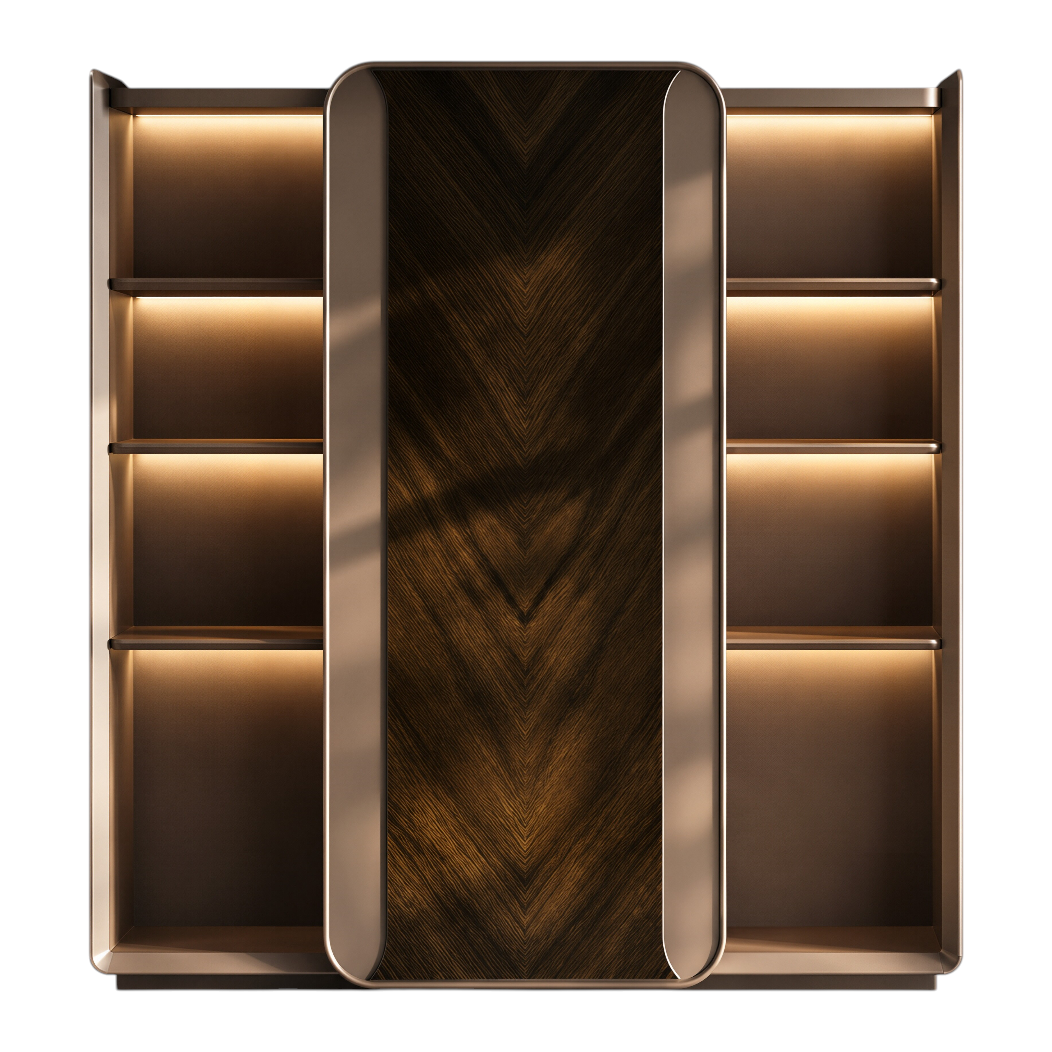 Luxury Walnut Executive Storage Wall Cabinet