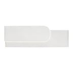 Elegant Reception Counter with Curved White Marble Front and Integrated Lighting for Entryways