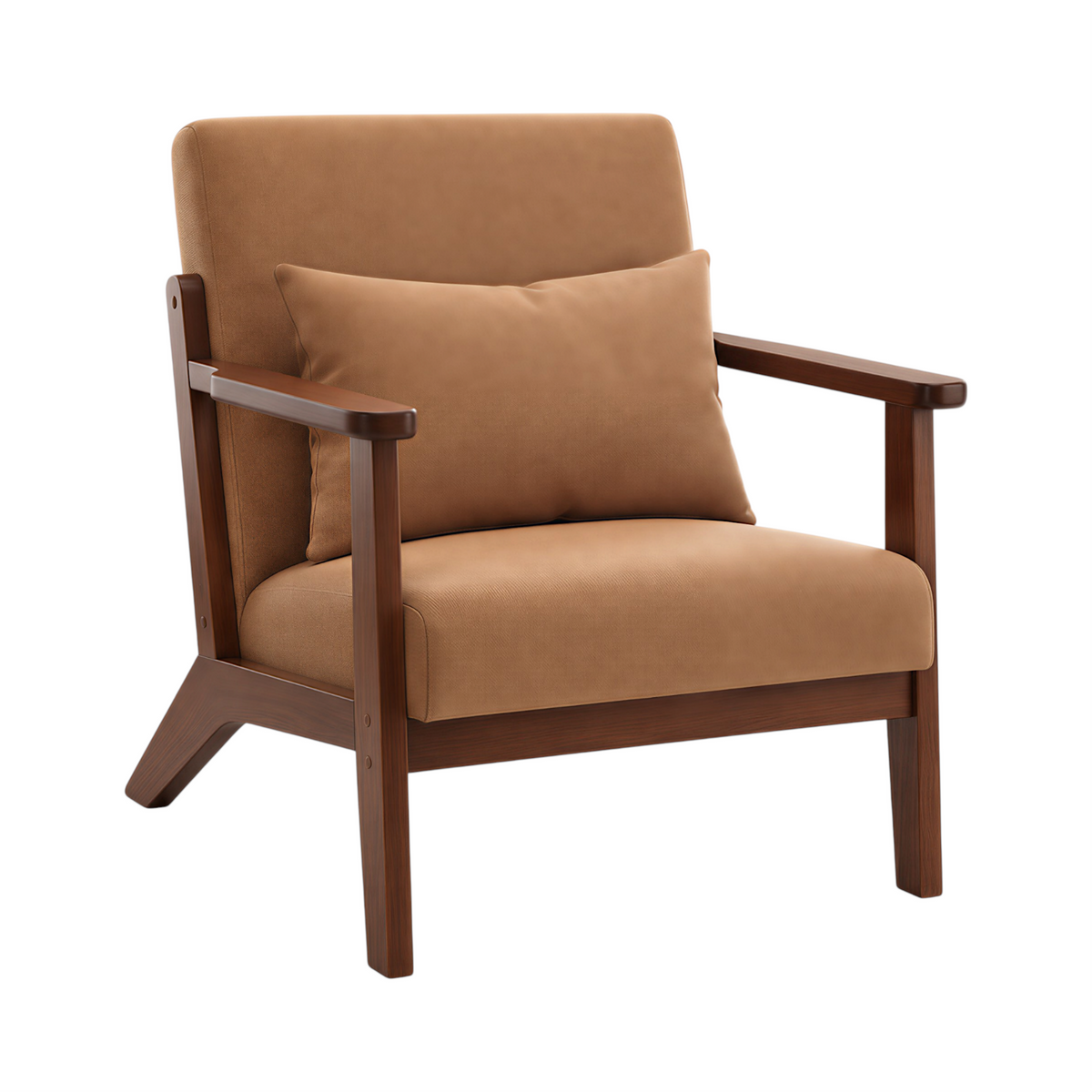 Modern Cotton-Linen Armchair with Custom Timber Finishes