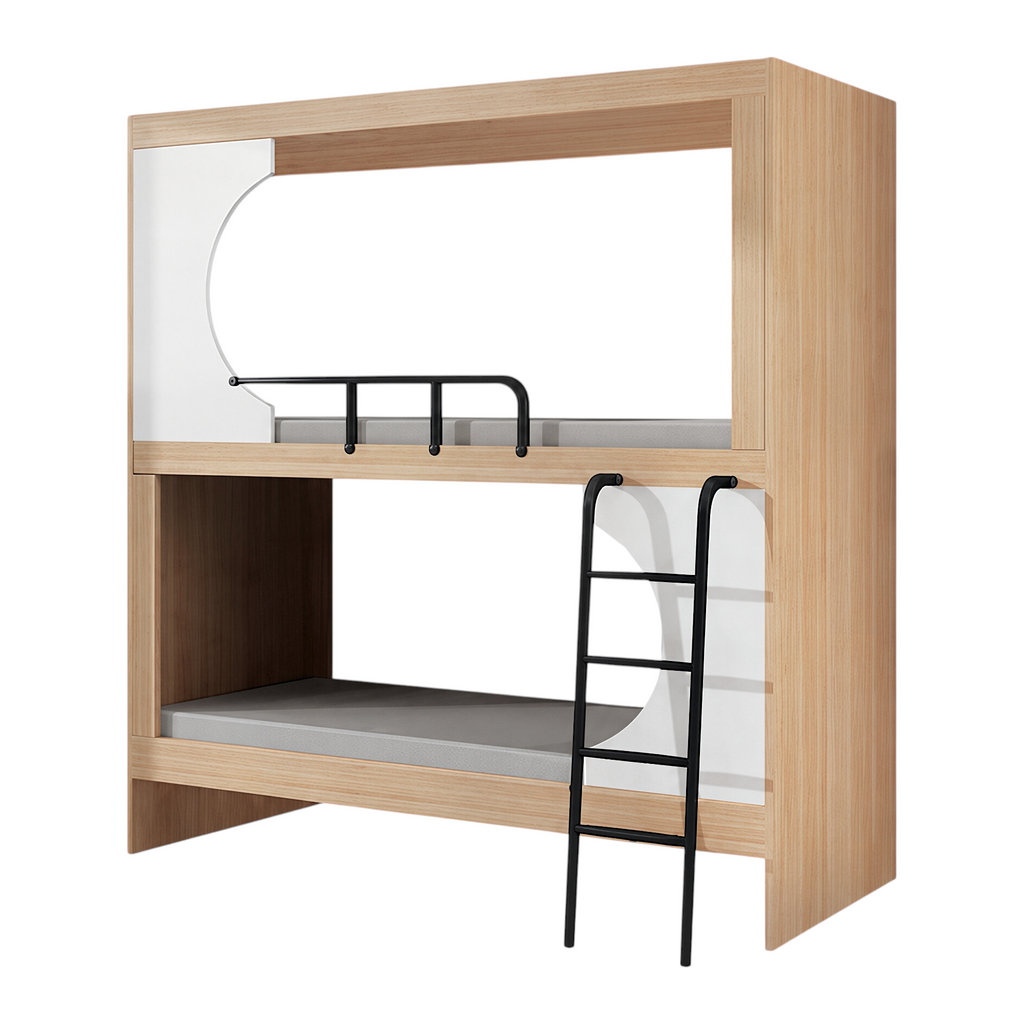 Integrated Privacy Bunk Bed with Storage Staircase