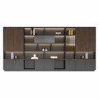 Modern Open-Shelved Executive Storage Cabinet