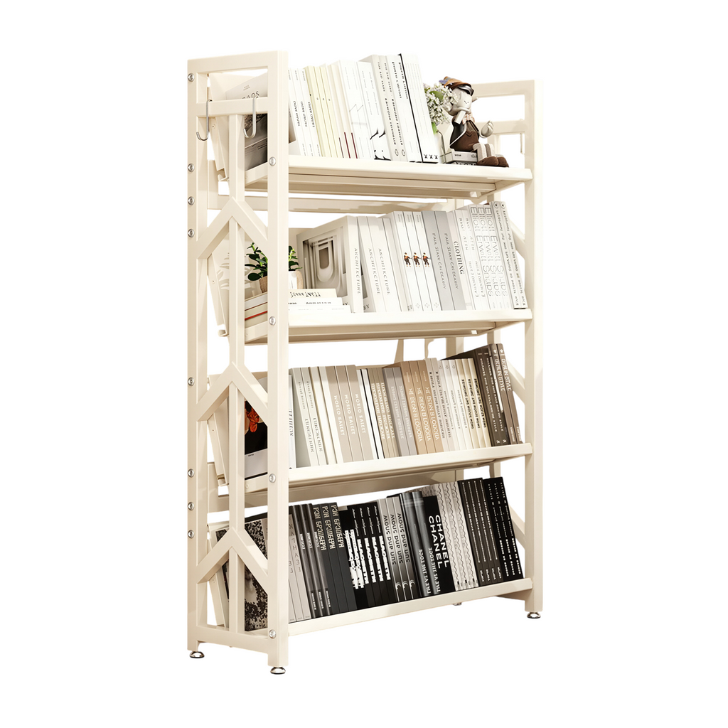 Adjustable Multi-Tier Bookcase With Slanted Shelves