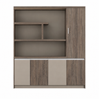 Contemporary Executive Office Storage Cabinet with Display Shelving