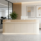 Curved Reception Counter with Soft Corners and LED Base