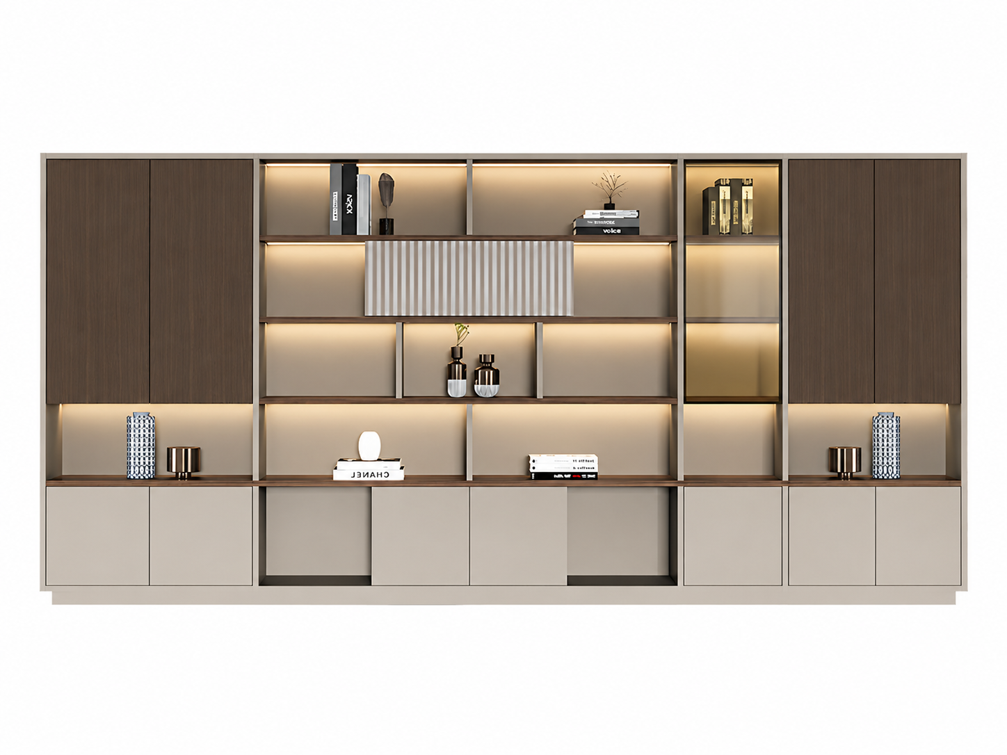 Modern Open-Shelved Executive Storage Cabinet