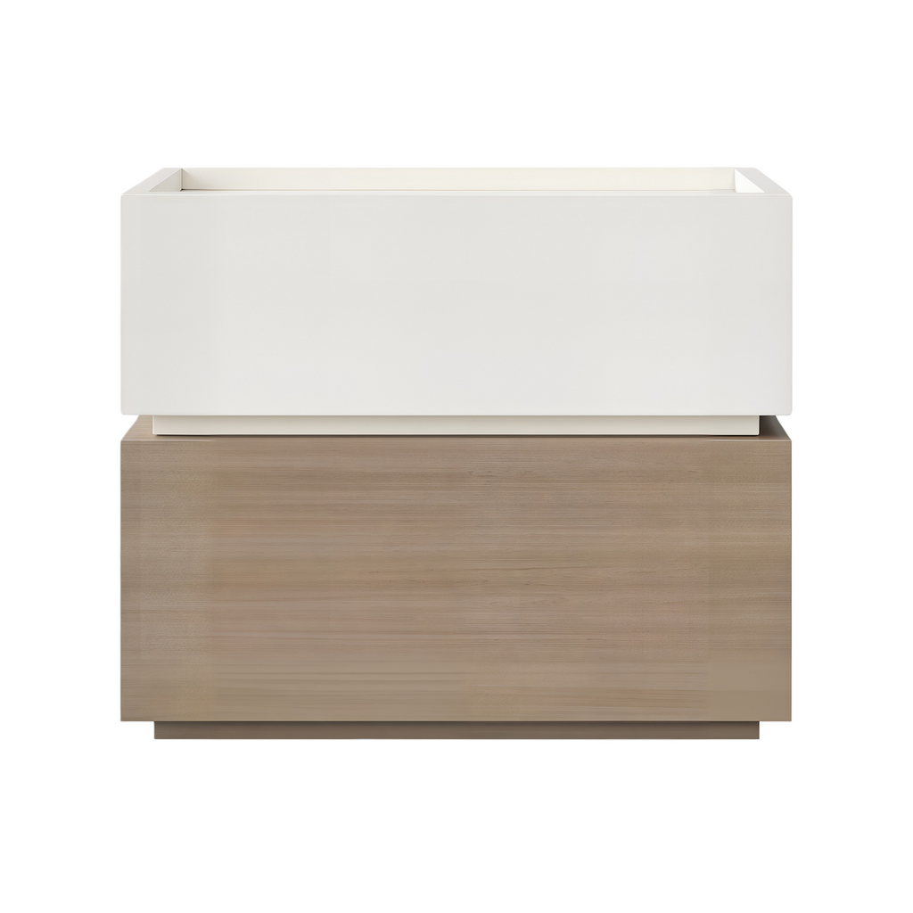 Contemporary Timber Bedside Cabinet with Raised Storage Tray