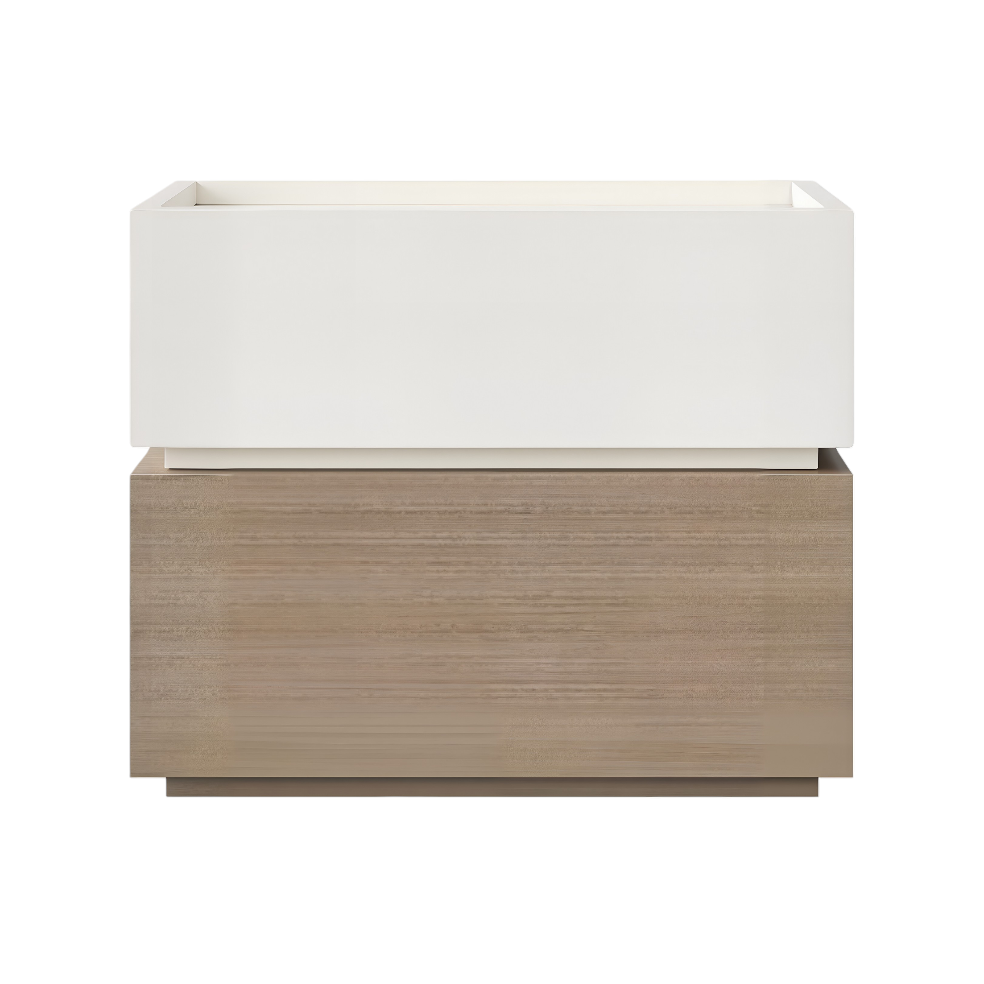 Contemporary Timber Bedside Cabinet with Raised Storage Tray