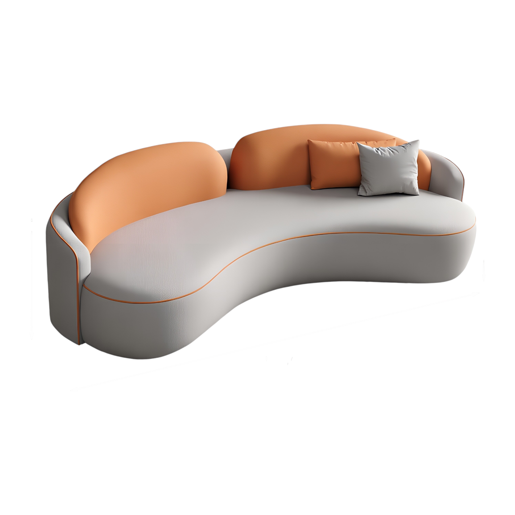 Modern Organic Curved Fabric Sofa Set - Designer Lounge Suite for Contemporary Open Living