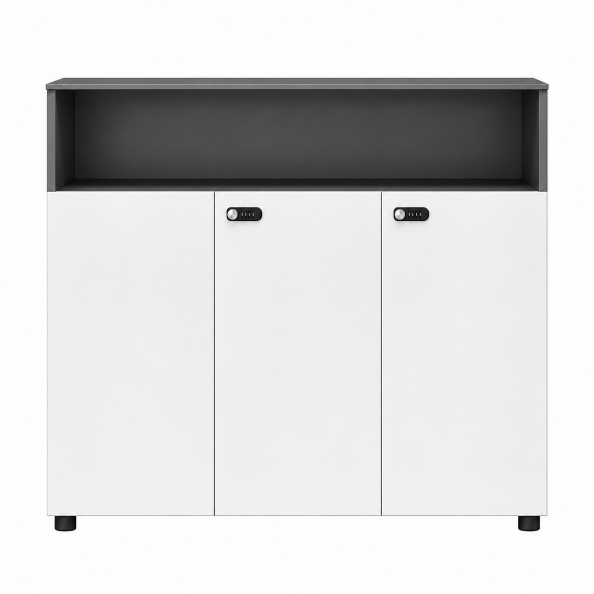 Contemporary Modular Office Storage Cabinet with Secure Custom Option