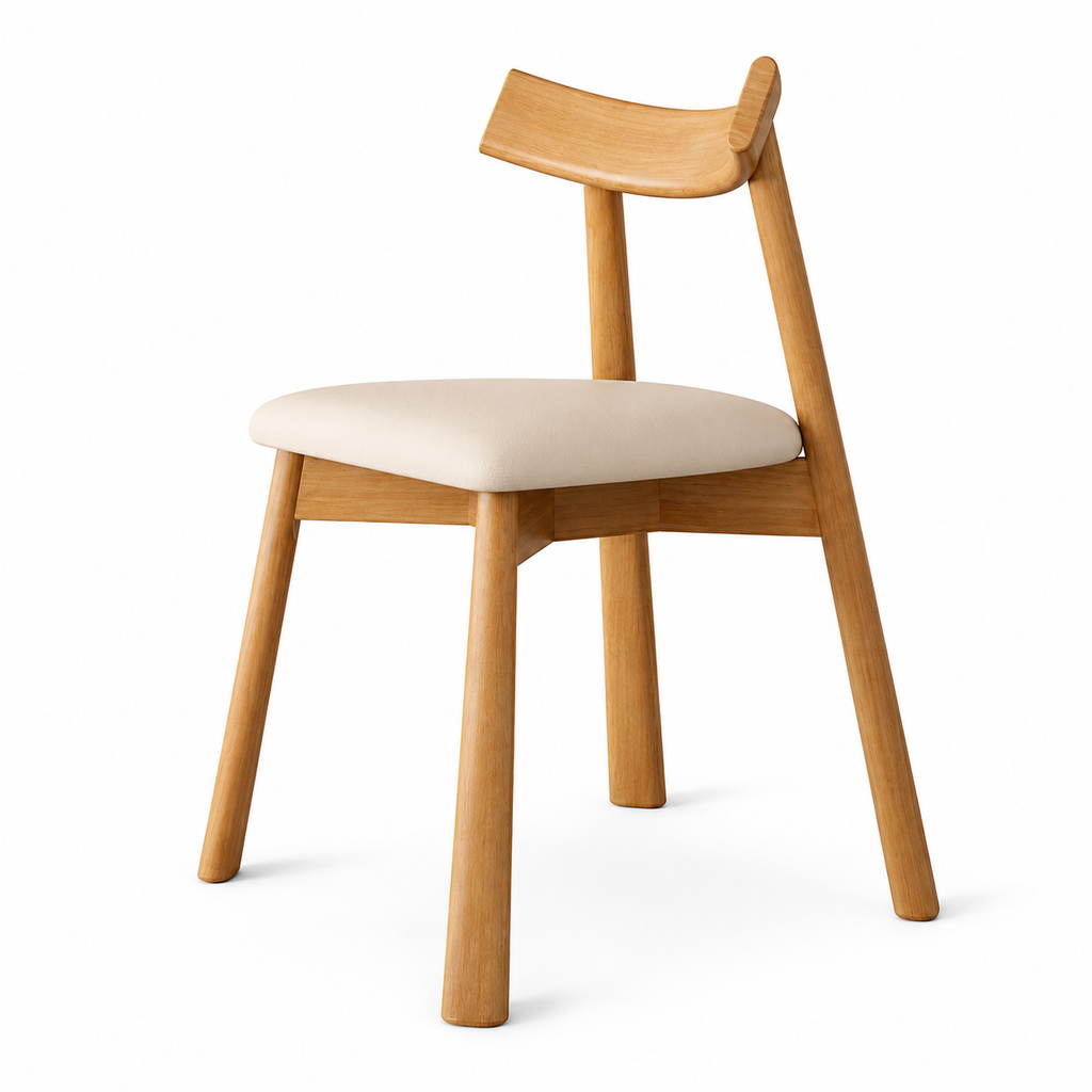 Modern Solid Wood Dining Chair with Ergonomic Backrest