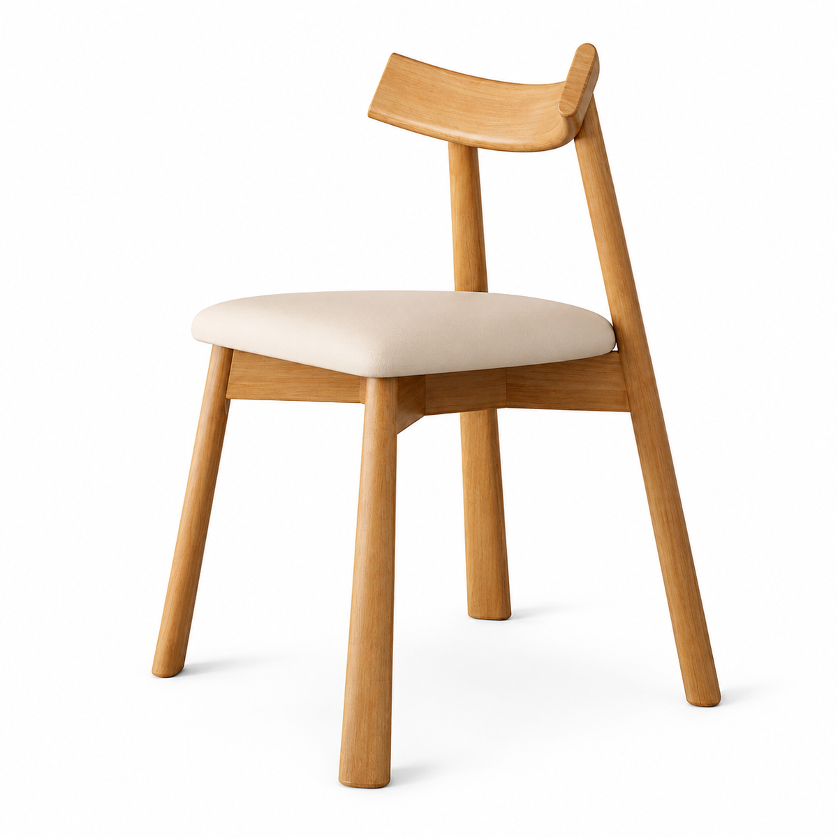 Modern Solid Wood Dining Chair with Ergonomic Backrest