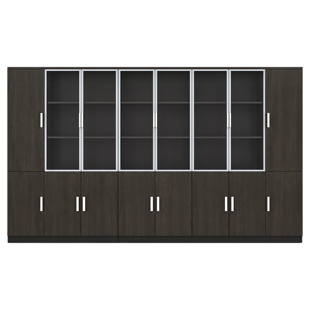 Multi-Section Office Storage and Display Cabinet