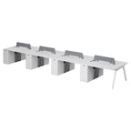 Minimalist Bench Workstation with Screen Panels