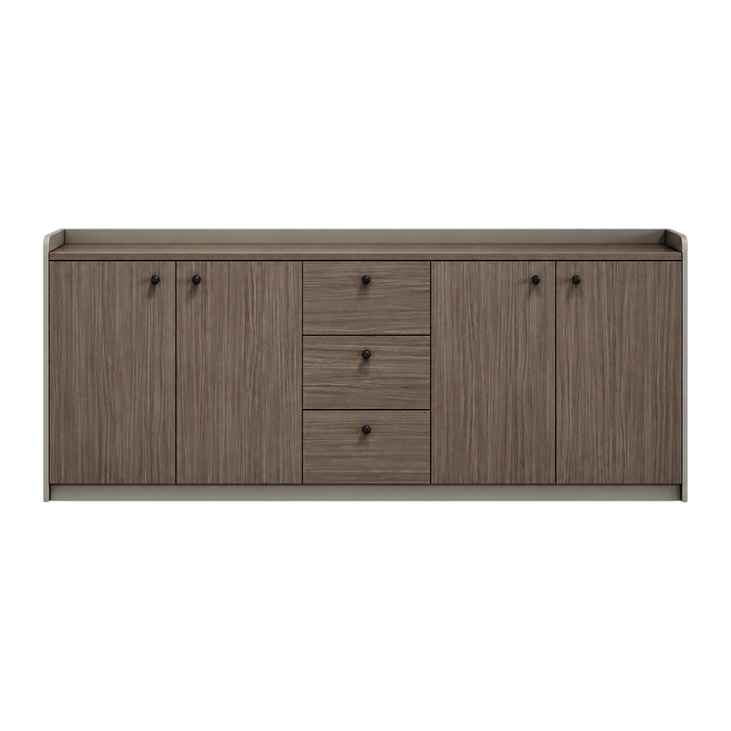 Contemporary Low Storage Cabinet with Rounded Frame
