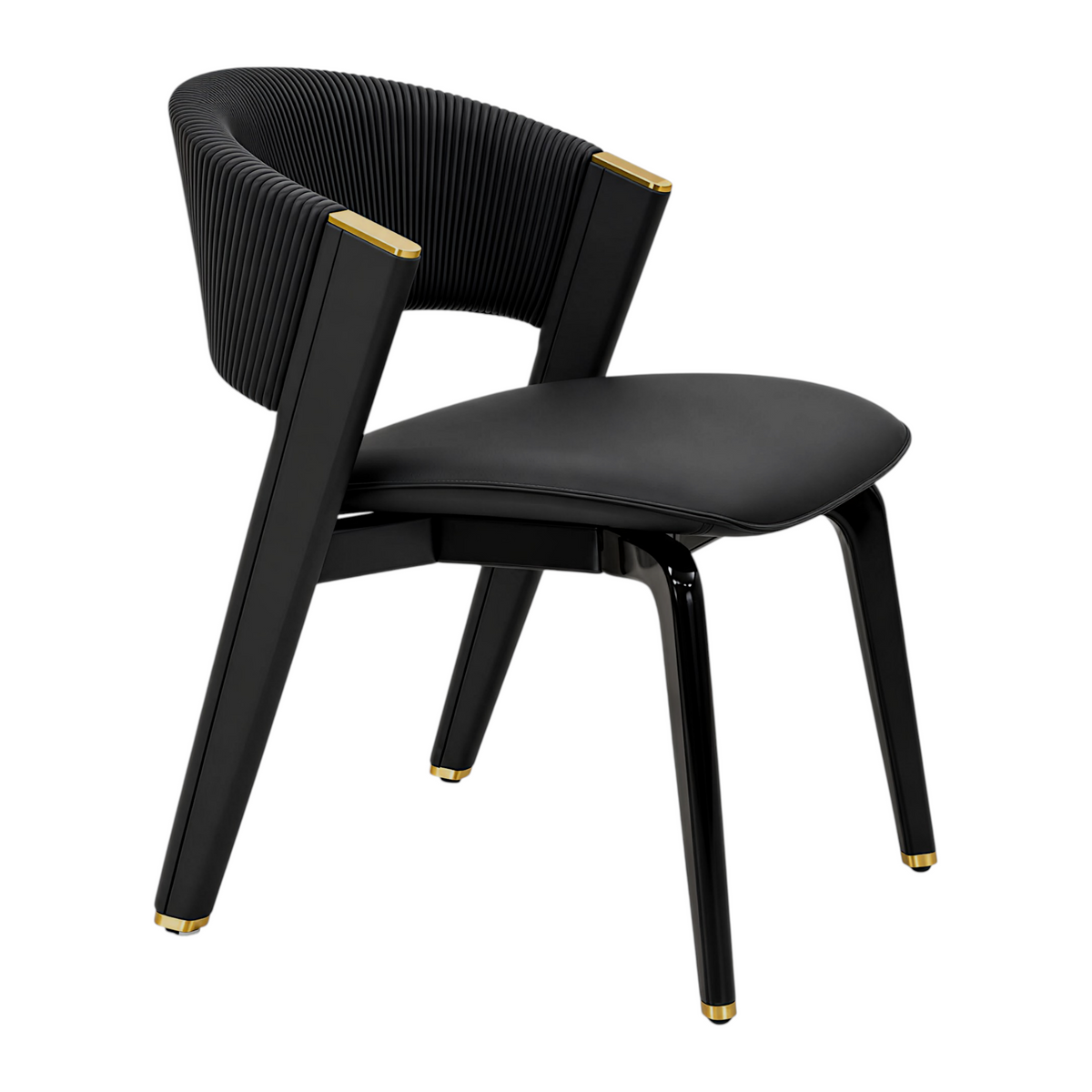 Modern Dining Armchair with Ribbed Upholstery and Colour Options