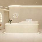 Sleek LED Reception Desk with Secure Storage for Modern Salon Spaces