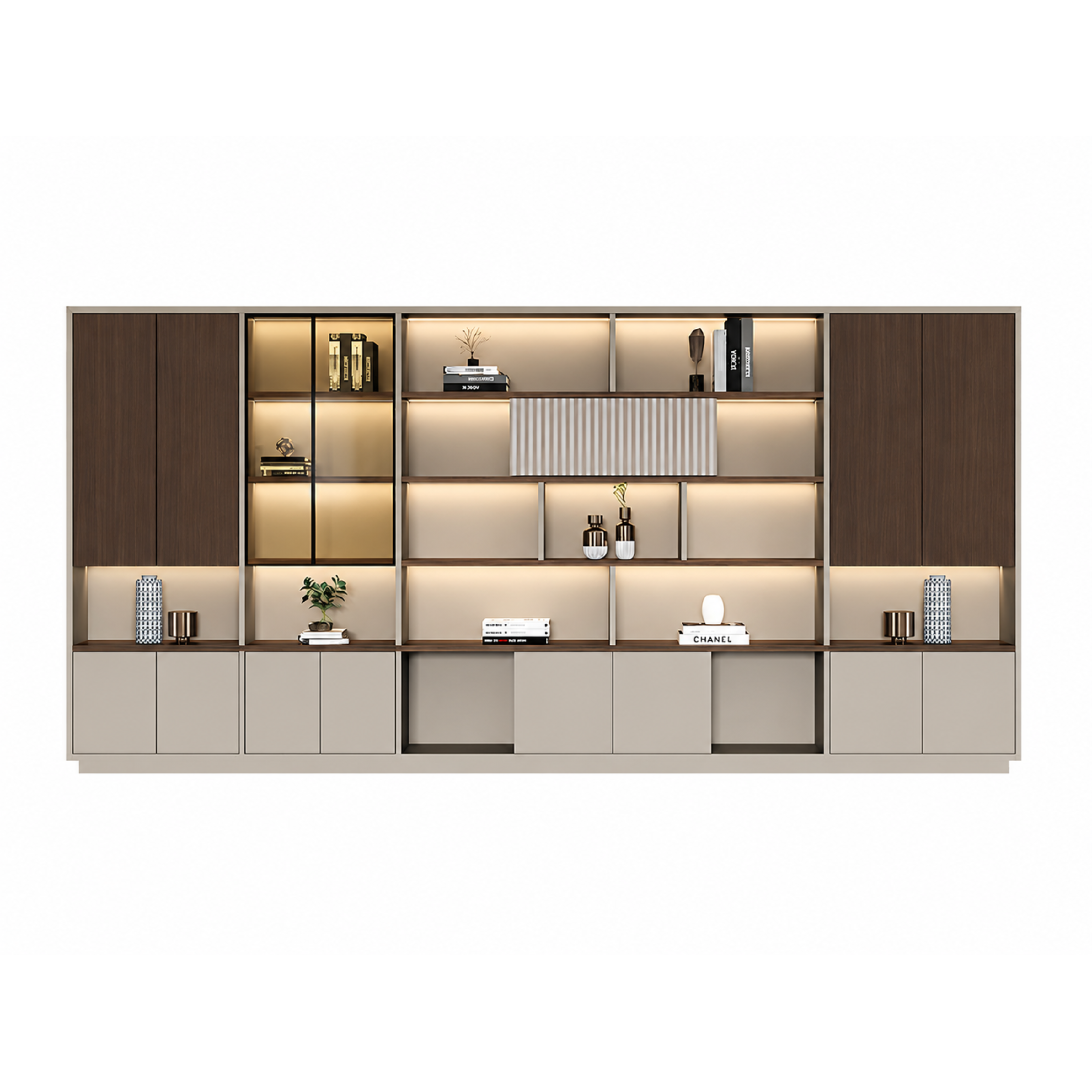Modern Open-Shelved Executive Storage Cabinet
