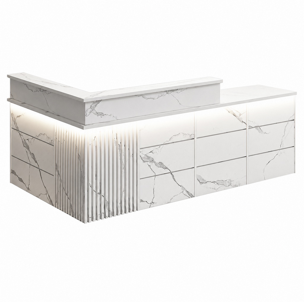 Modern Classic LED Reception Desk with Storage