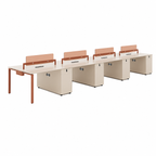 Modern Bench Workstation with Privacy Screens and Integrated Power