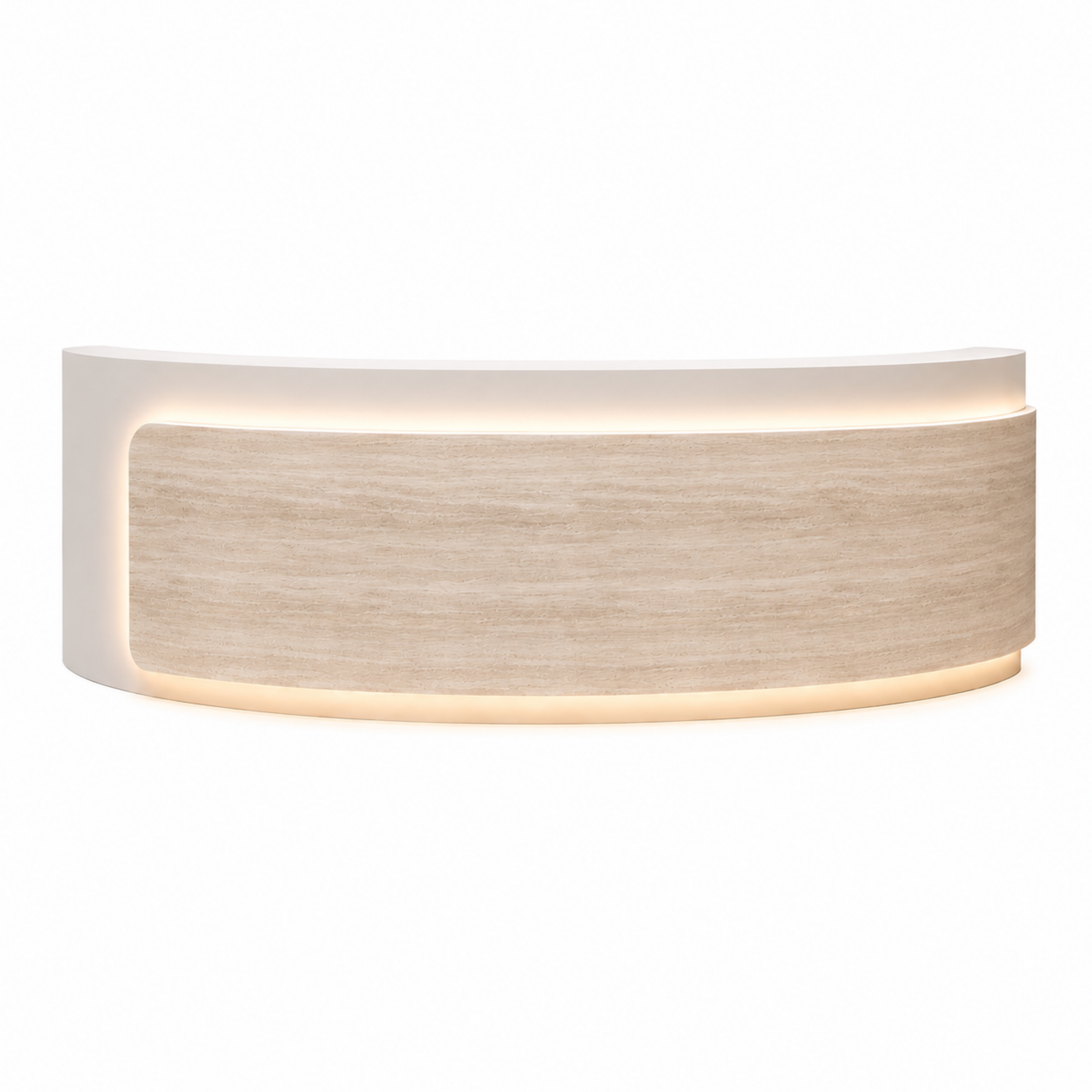 Premium Curved Reception Counter with Integrated LED Lighting