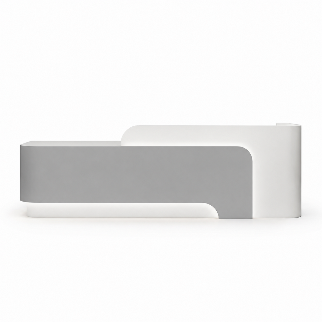 Modern Reception Desk with LED, Storage and Custom Logo
