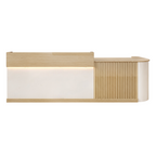 Slatted Timber Café Counter with LED Front Panel