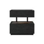 ENF Wood Floating Bedside Table with Layered Storage
