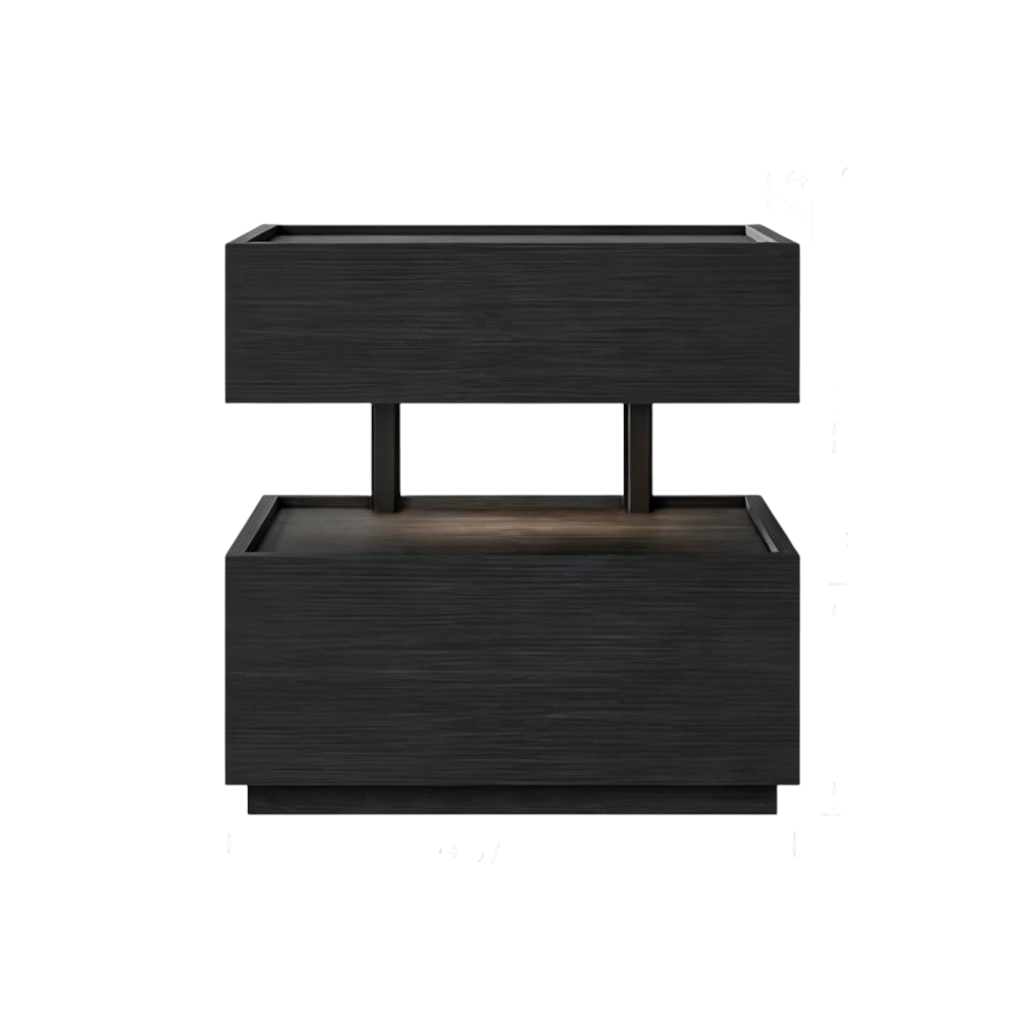 ENF Wood Floating Bedside Table with Layered Storage