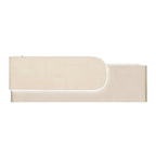 Elegant Reception Counter with Curved White Marble Front and Integrated Lighting for Entryways