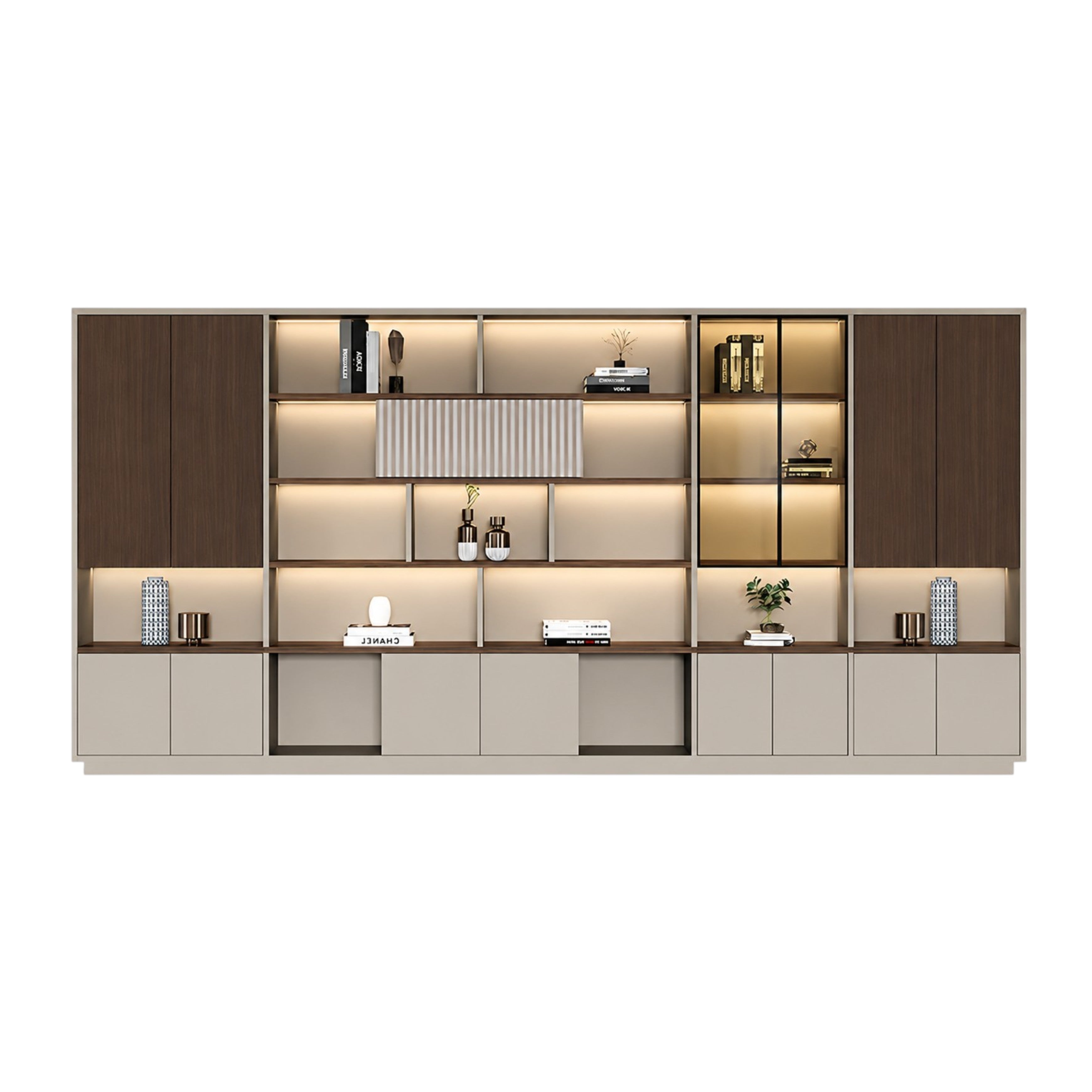 Modern Open-Shelved Executive Storage Cabinet