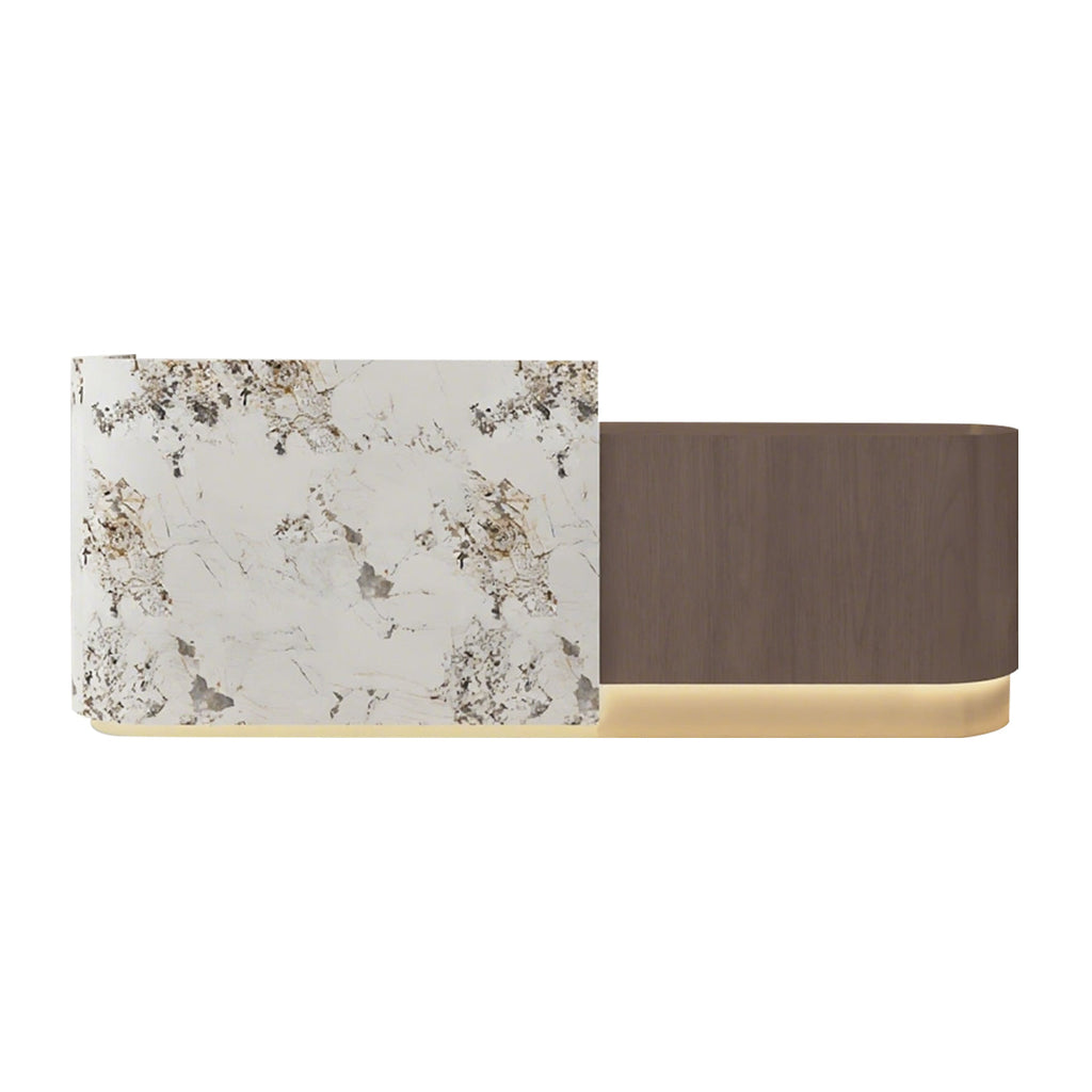 Reception Desk – Modern Style with Timber Slat Front and Curved End