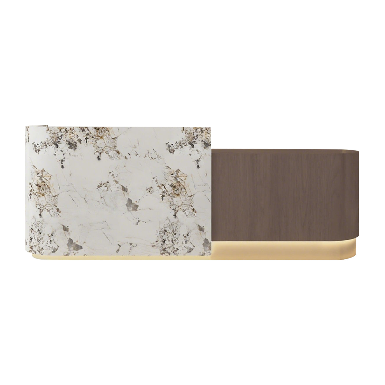 Reception Desk – Modern Style with Timber Slat Front and Curved End