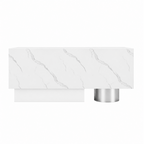 Luxury Travertine-Look Reception Counter with Modern Curved Design