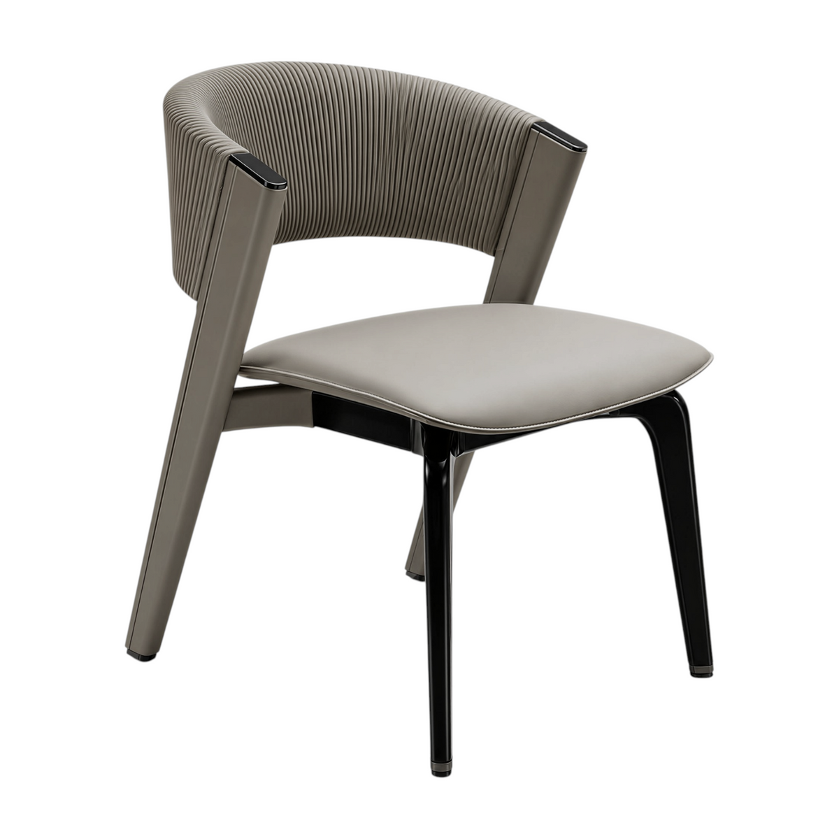 Modern Dining Armchair with Ribbed Upholstery and Colour Options