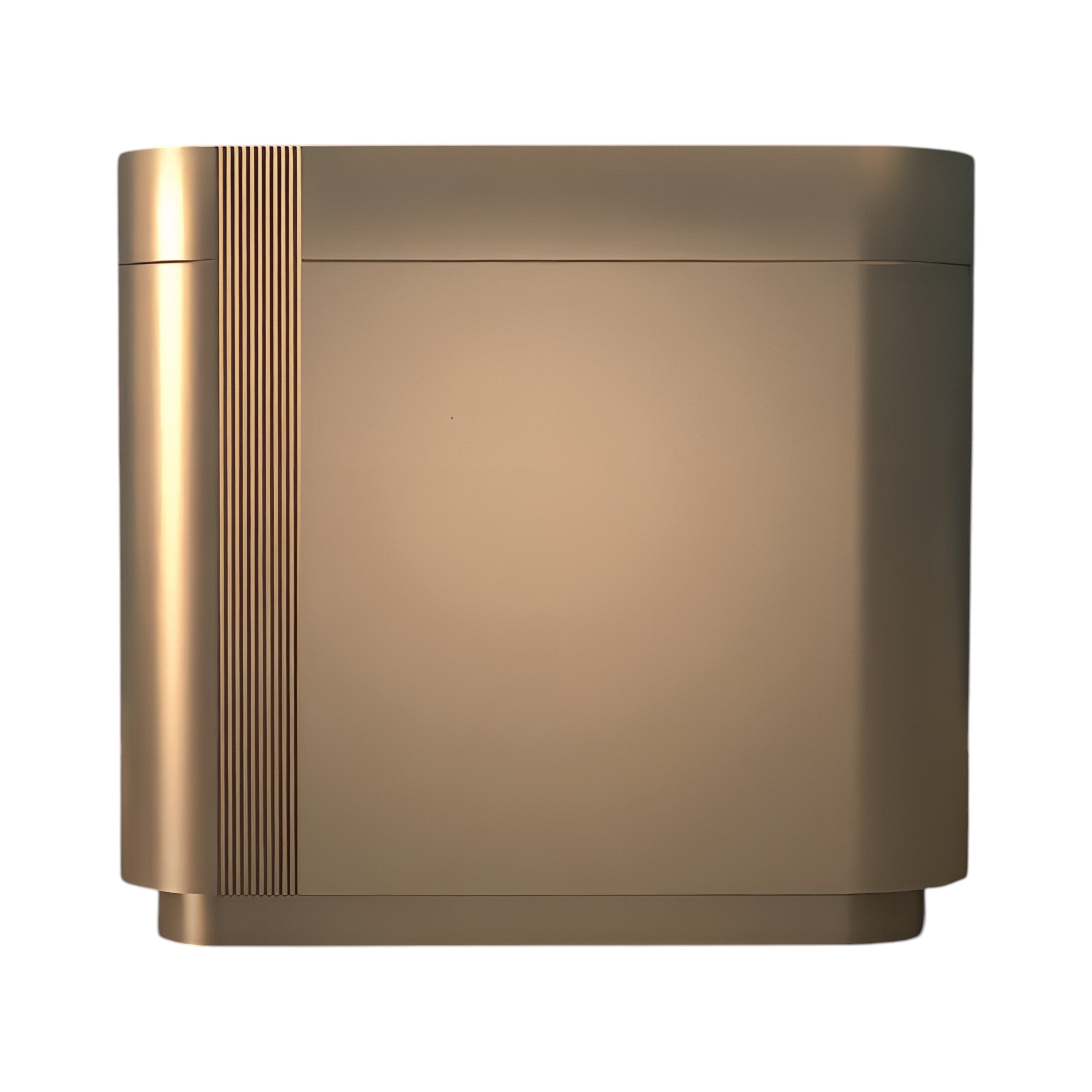 Compact Boutique Reception Desk with Textured Fluted Panels