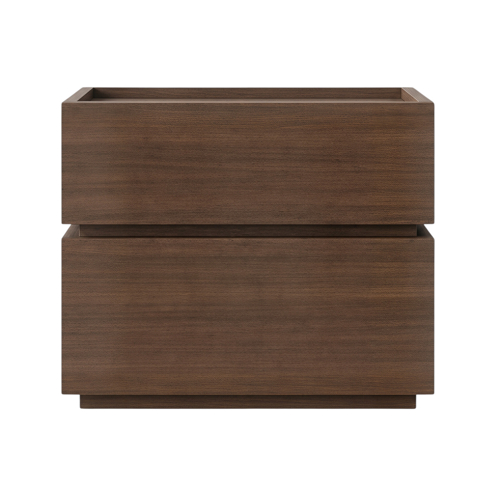 Contemporary Timber Bedside Cabinet with Raised Storage Tray